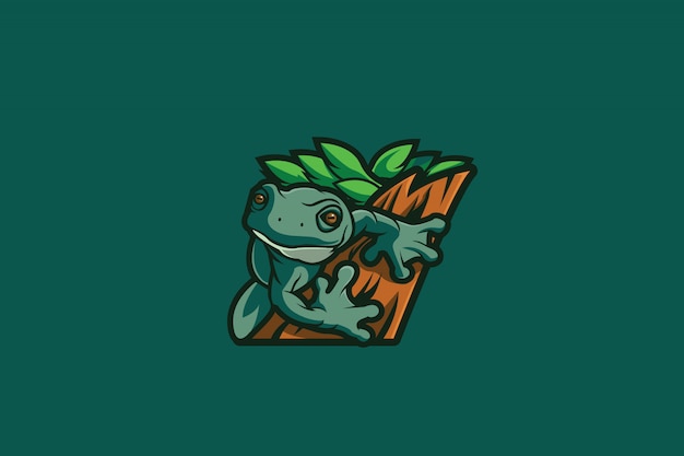 Vecteur la grenouille e sports logo