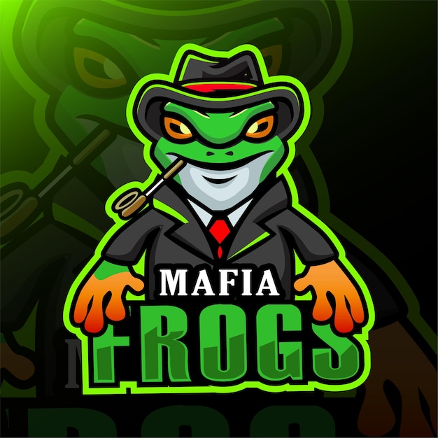 Grenouille Esport Mascotte Logo Design Vecteur D'illustration