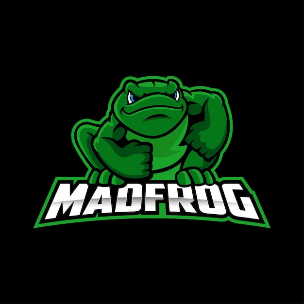 grenouille, mascotte, logo, vecteur