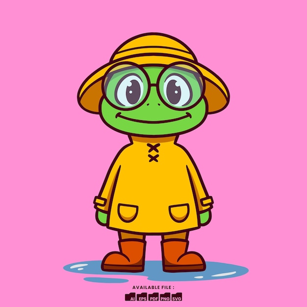 Grenouille Mignonne Avec Imperméable