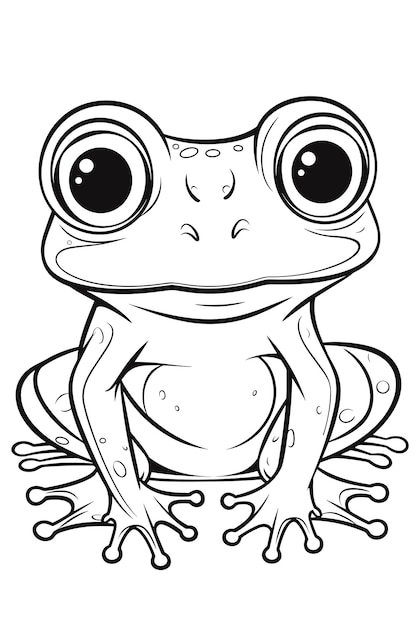 Vecteur la grenouille pour le livre à colorier conception artistique pour enfants page à colorier