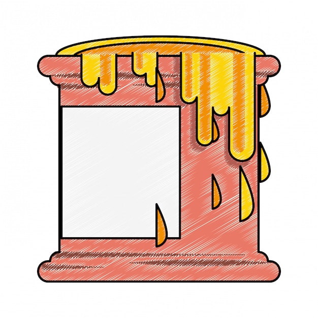 Vecteur gribouillage isolé seau de peinture