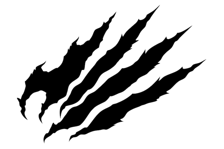 Vecteur des griffes, des rayures, des marques d'animaux, des monstres, des éléments de conception, des tatouages et des décors pour halloween.