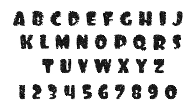 Des griffons d'alphabet Un alphabet pour enfants avec des lettres dessinées à la main L'ABC