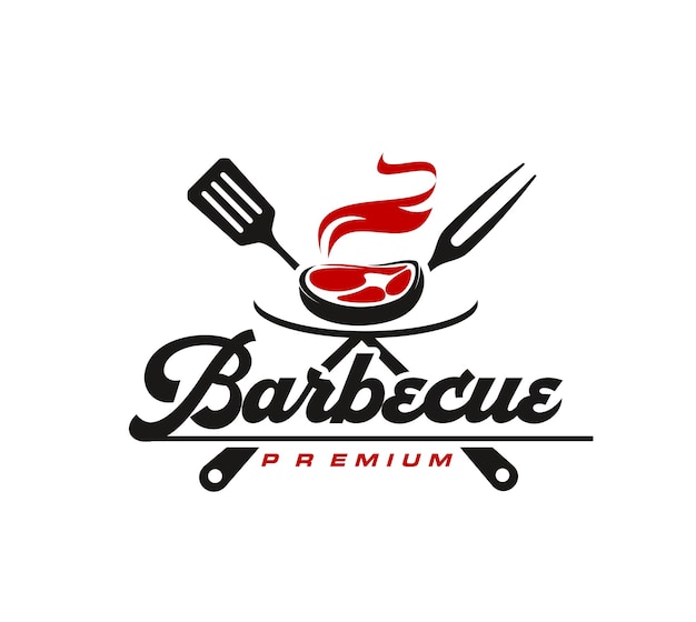 Grill Barbecue Ou Icône De Restaurant Barbecue Avec Steak
