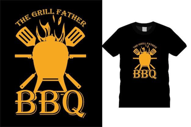 Vecteur le grill père barbecue foodcookingalcoholsteak funny bbq beer tshirt design modèle vectoriel