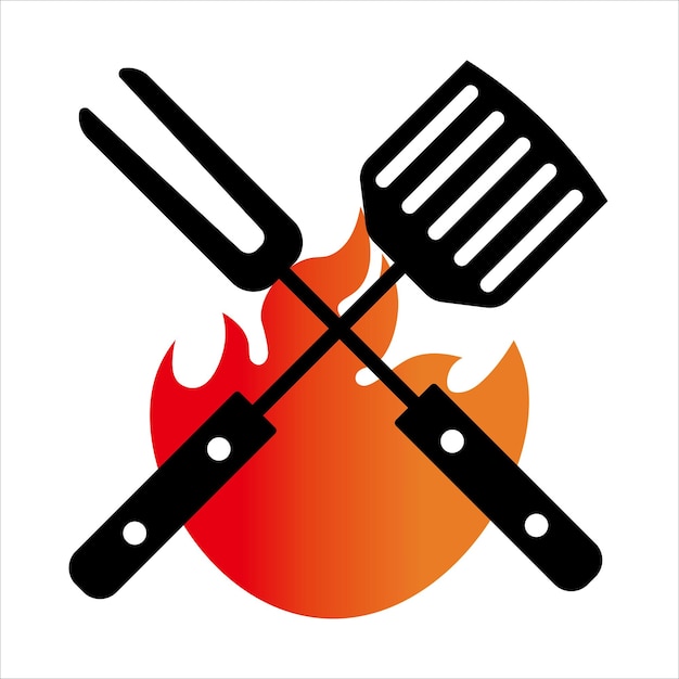 Vecteur grill set barbecue icône vector illustration symbole