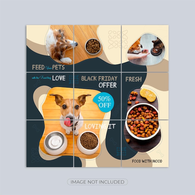 Grille Instagram pour aliments pour animaux de compagnie