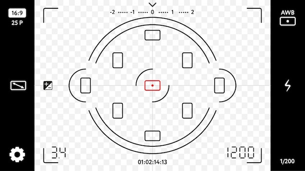 Vecteur grille de viseur de photo ou de caméra vidéo vierge