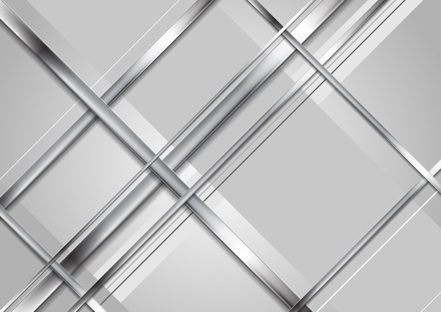 Gris tech métallique abstrait élégant rayures en métal argenté sur fond gris illustration métallique Hitech