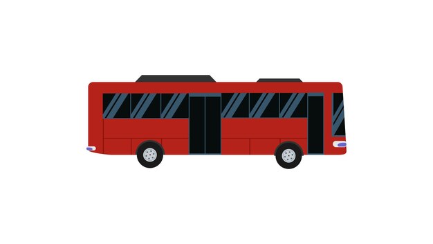 Vecteur gros bus rouge isolé sur fond blanc