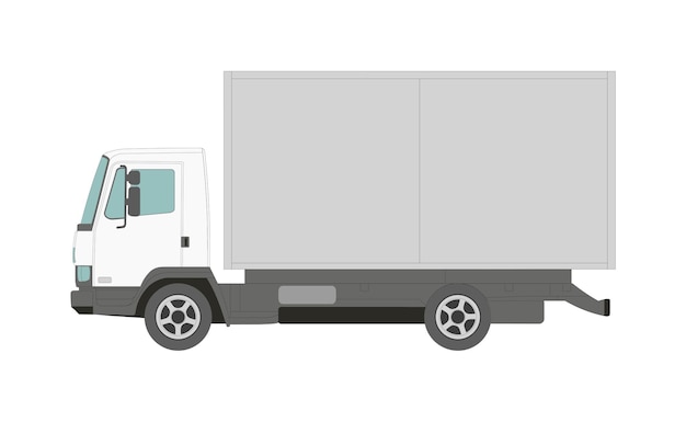 Gros Camion Blanc Sur Fond Blanc - Vector Illustration