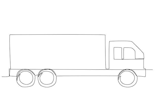 Un gros camion pour le transport de marchandises un dessin au trait