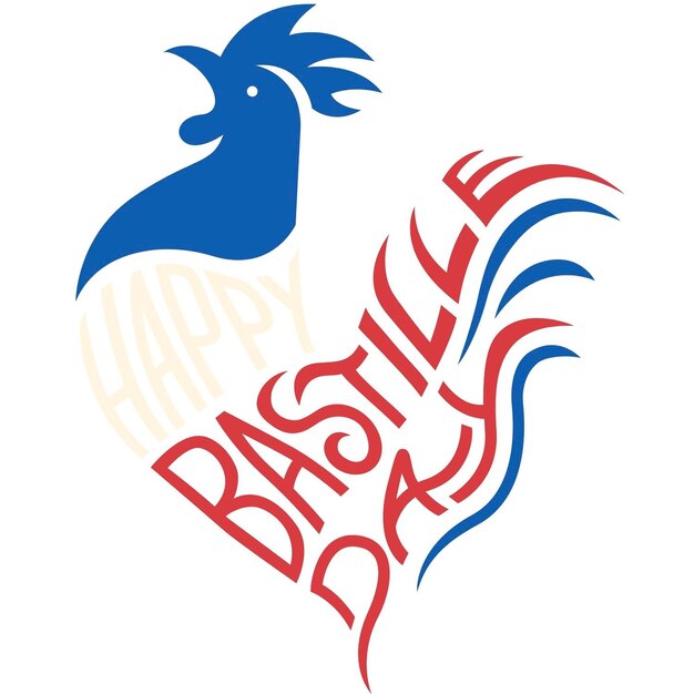 Vecteur un gros plan d'un coq avec un message de joyeux jour de basifi