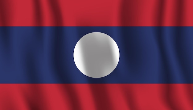 Un Gros Plan D'un Drapeau Qui Dit Laos