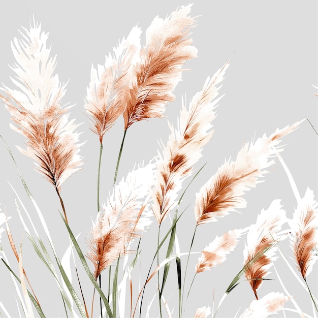 un gros plan de l'herbe avec les plumes blanches
