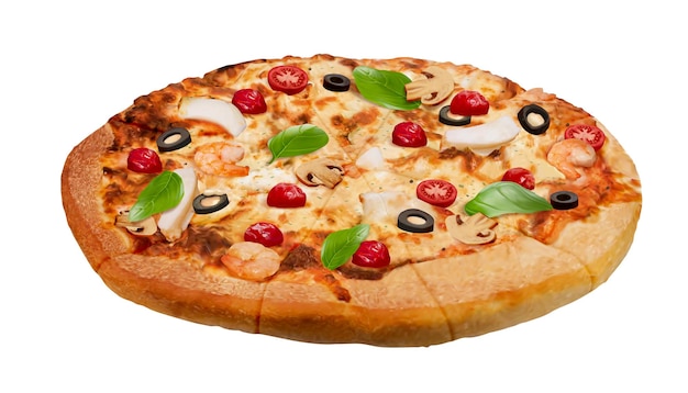 Gros plan de pizza aux fruits de mer