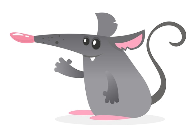 Vecteur grosse souris de dessin animé illustration vectorielle isolée