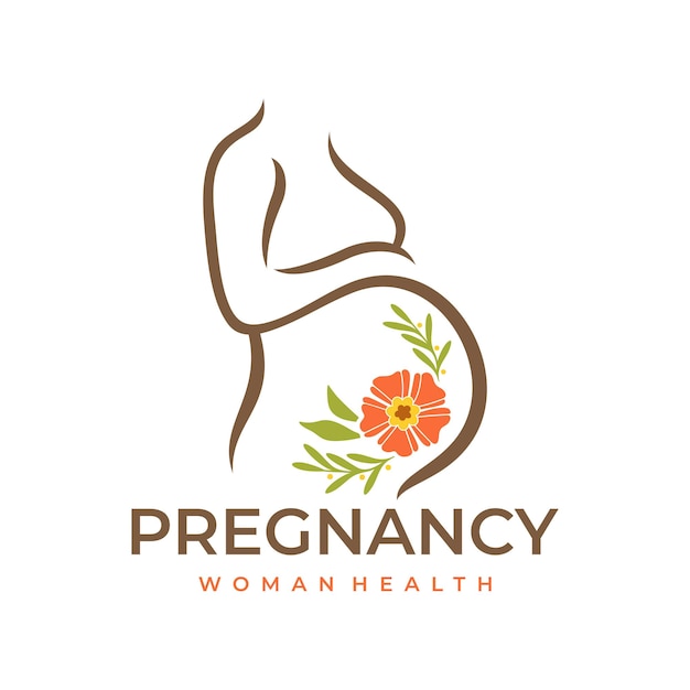 Grossesse Femme Enceinte Logo Maternel Icône Vecteur Illustration