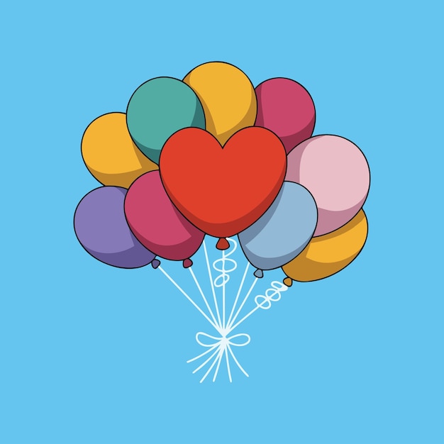 un groupe de ballons illustration d'icône vectorielle vibrante et claire