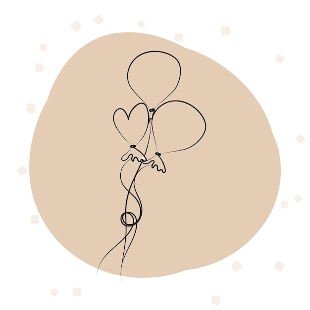 Un groupe de ballons vectoriels libres avec un cœur