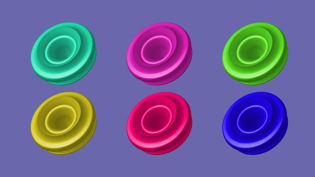 Vecteur un groupe de conception de formes personnalisées 3d créatives avec un modèle vectoriel de variations de couleurs