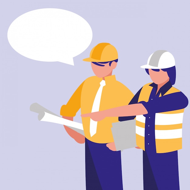 Groupe de constructeurs avec bulle de dialogue