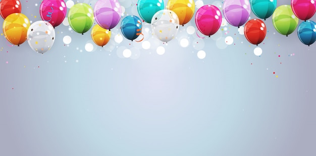 Groupe de couleur fond de ballons à l'hélium brillant