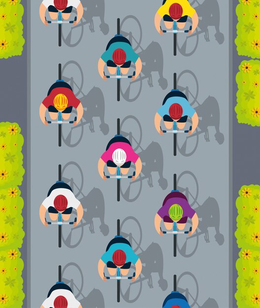 Groupe De Cyclistes En Championnat