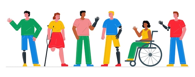 Un groupe diversifié de personnes blessées