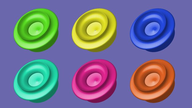 Un Groupe De Formes Personnalisées 3d Créatives Avec Quelques Modèles Vectoriels De Variations De Couleurs