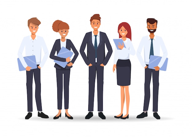 Groupe de gens d&#39;affaires dans la scène de séminaire de caractère de travail d&#39;équipe dans le bureau