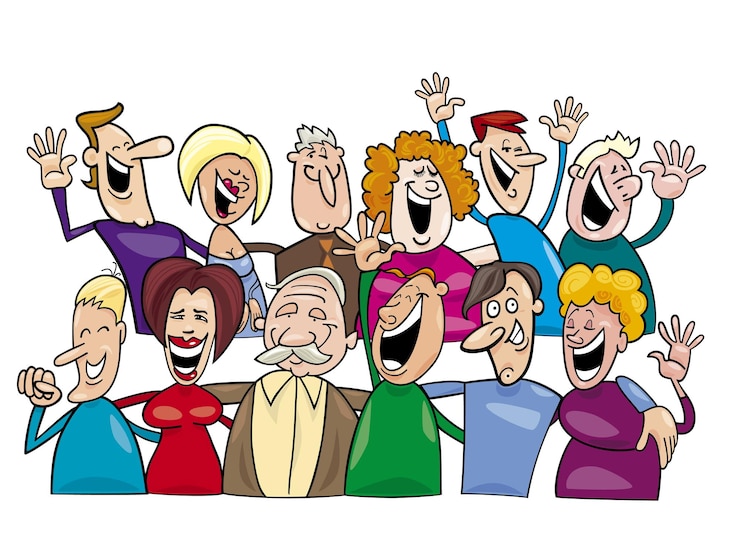Vecteur groupe des gens heureux