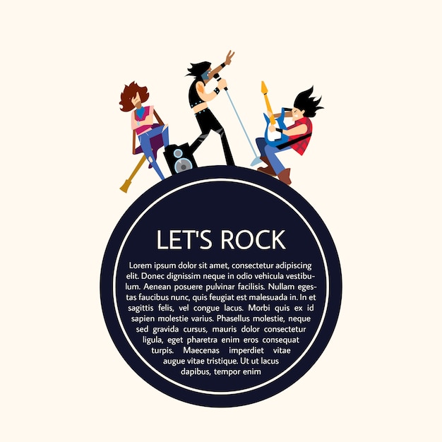 Groupe De Musique Rock Illustration