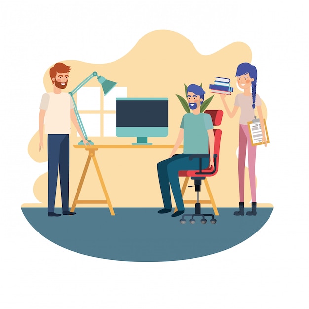 Groupe de personnes au bureau