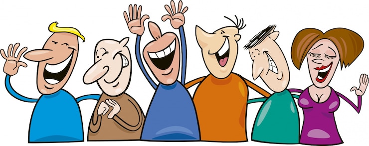 Vecteur groupe de personnes qui rient