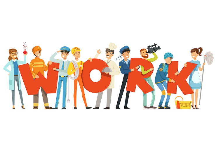 Vecteur groupe de personnes souriantes en uniforme de sport tenant le mot cartoon coloré illustration colorée sur fond blanc