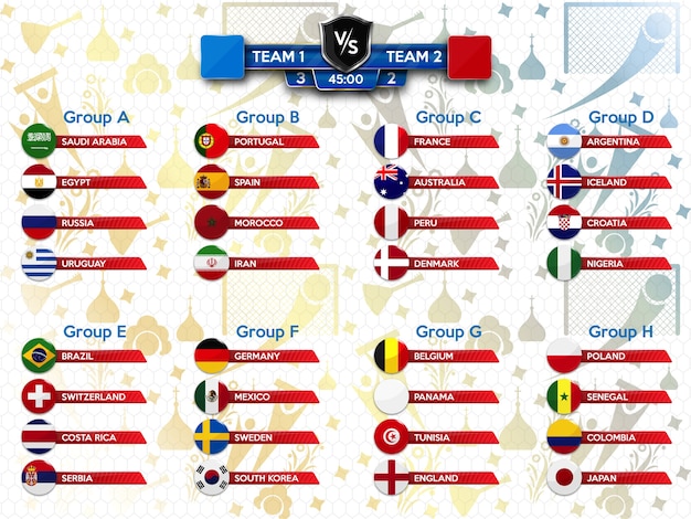 Vecteur groupes de championnats du monde de football