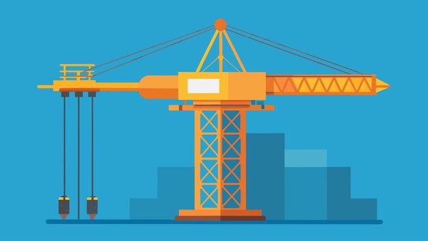 Vecteur la grue imposante est le symbole de l'immense quantité de travail et de planification qui entrent dans la