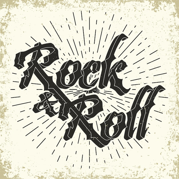 Grunge Monochrome Rock musique impression hipster étiquette vintage design graphique avec effet grunge rockmusic tee impression timbre design tshirt impression lettrage oeuvre vecteur