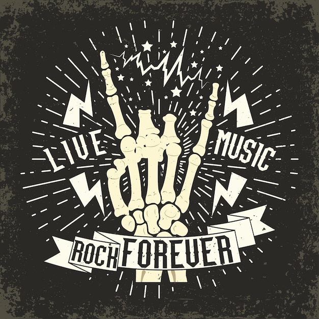 Grunge Monochrome Rock Musique Impression Hipster étiquette Vintage Design Graphique Avec Effet Grunge Rockmusic Tee Impression Timbre Design Tshirt Impression Lettrage Oeuvre Vecteur