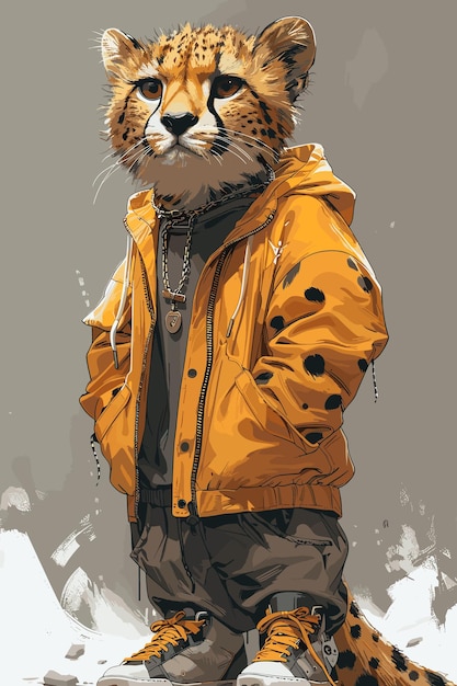 Le guépard en imperméable Illustration vectorielle d'un guépard