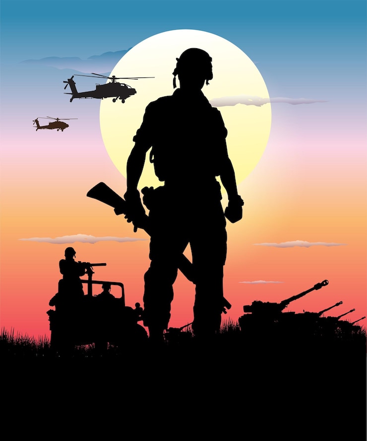Vecteur le guerrier du désert