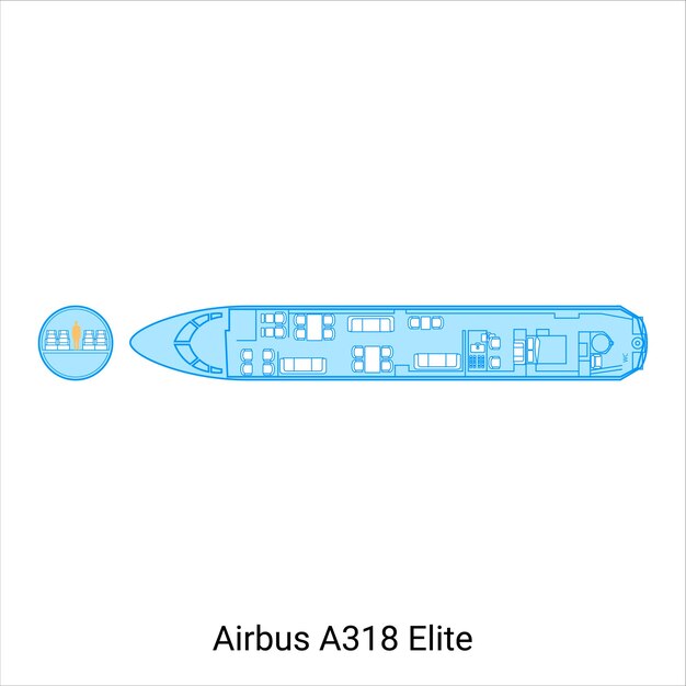 Vecteur guide des avions civils du projet d'avion airbus a318 elite