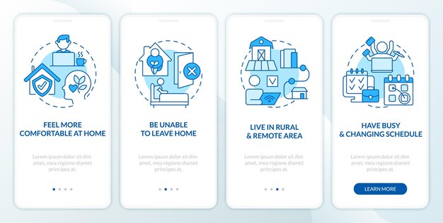 Guide de thérapie en ligne avec le concept des icônes de ligne