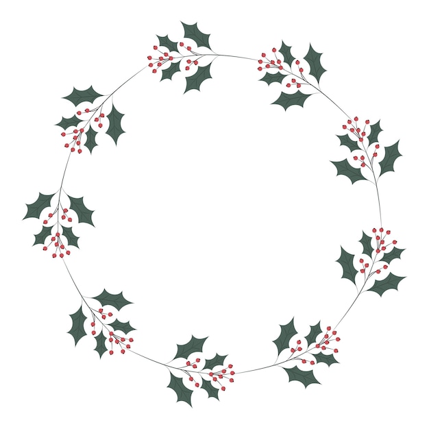 Guirlande De Branches De Houx Vert Noël Clipart Plante Symbole De Noël Décoration De La Maison