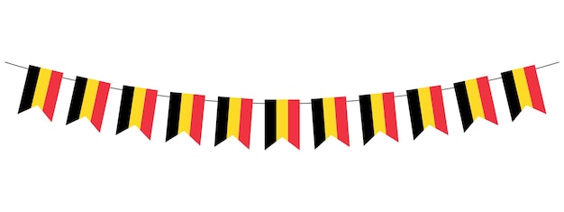 La Guirlande Du Drapeau De La Belgique Suspendue Pour La Fête Nationale Belge Illustration Vectorielle Panoramique