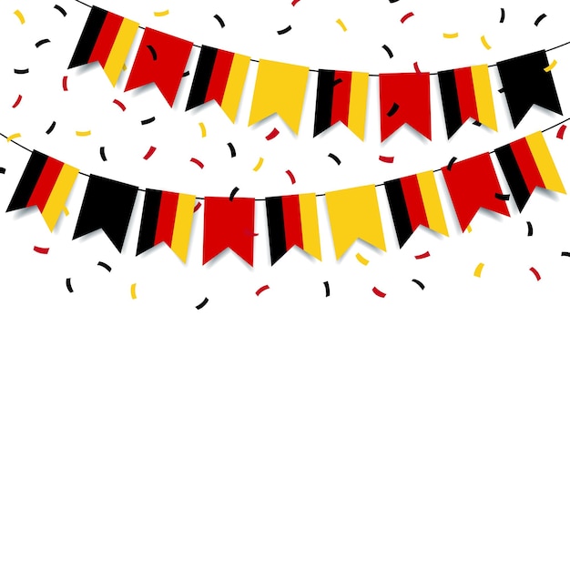 Guirlande du jour de l'unité allemande avec le drapeau de l'Allemagne