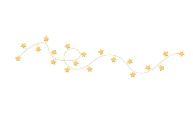 Guirlande jaune avec des étoiles. illustration vectorielle