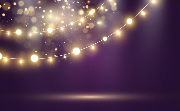 guirlandes lumineuses avec des étincelles